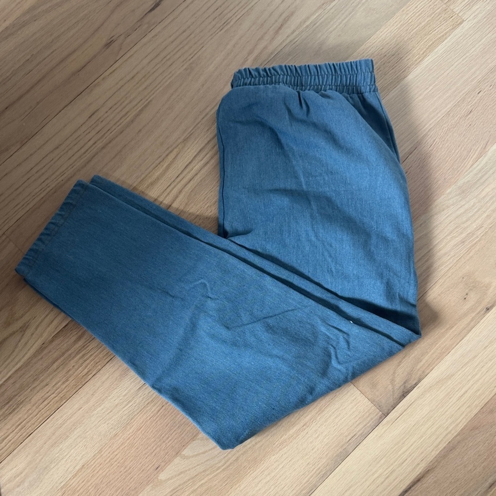 Men's Casual Slate Blue Elastic Waist Pants - Picture 7 of 7